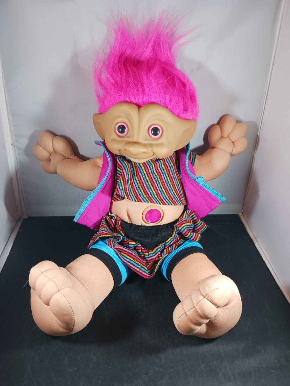 Vintage Troll Ace Novelty Treasure Pink Hair Plush